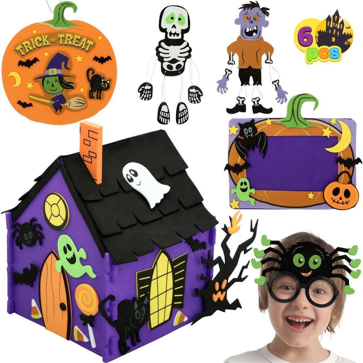 Halloween Bastelset für Kinder – 3D Spukhaus & mehr