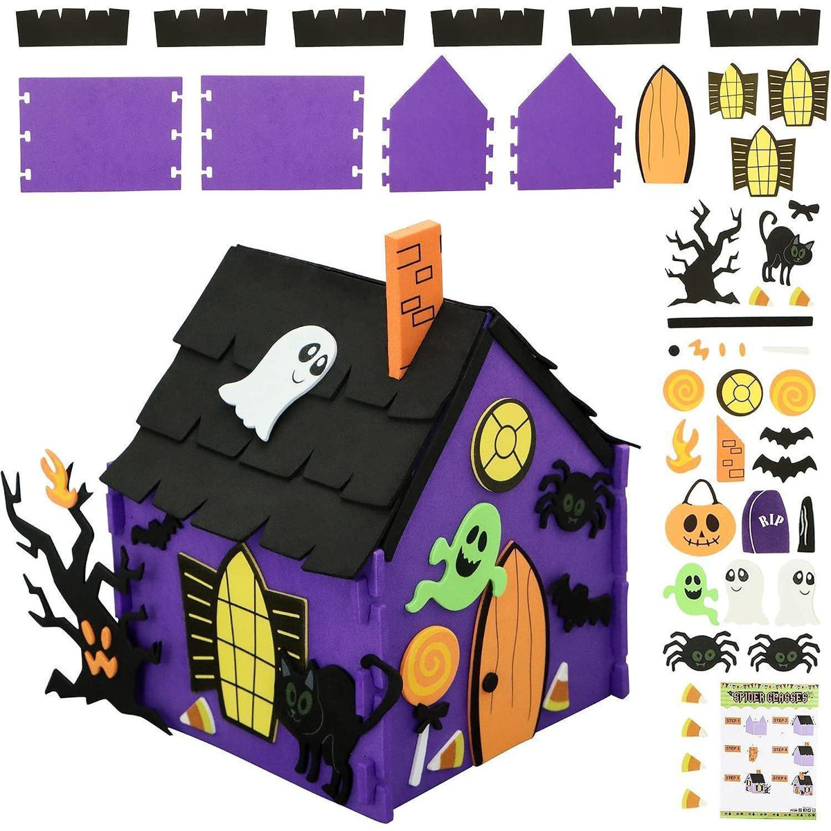 Halloween Bastelset für Kinder – 3D Spukhaus & mehr