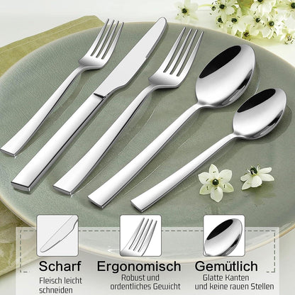 30-teiliges Edelstahl Besteckset für 6 Personen