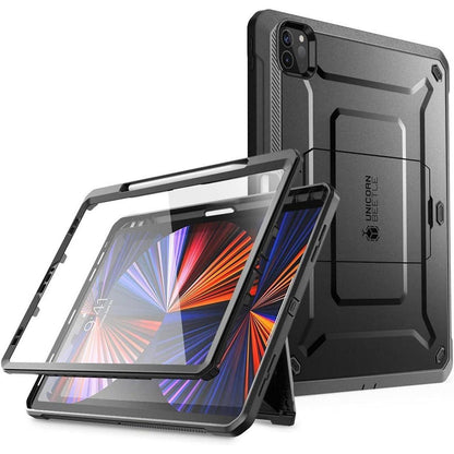 iPad Pro 11 Zoll Hülle mit Ständer und Displayschutz (Schwarz)