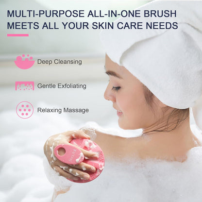 BEAUTAIL Silikon Körperbürste Soft Peeling Badebürste Pink