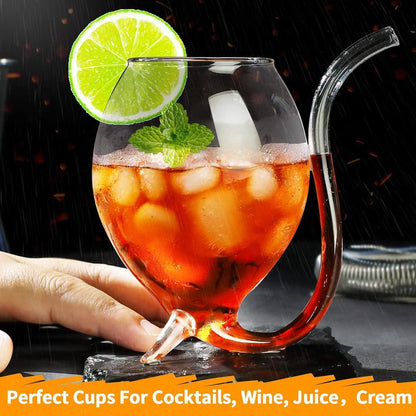 Vampir-Weinglas 2er Set Cocktail-Gläser 360ml Trinkschlauch