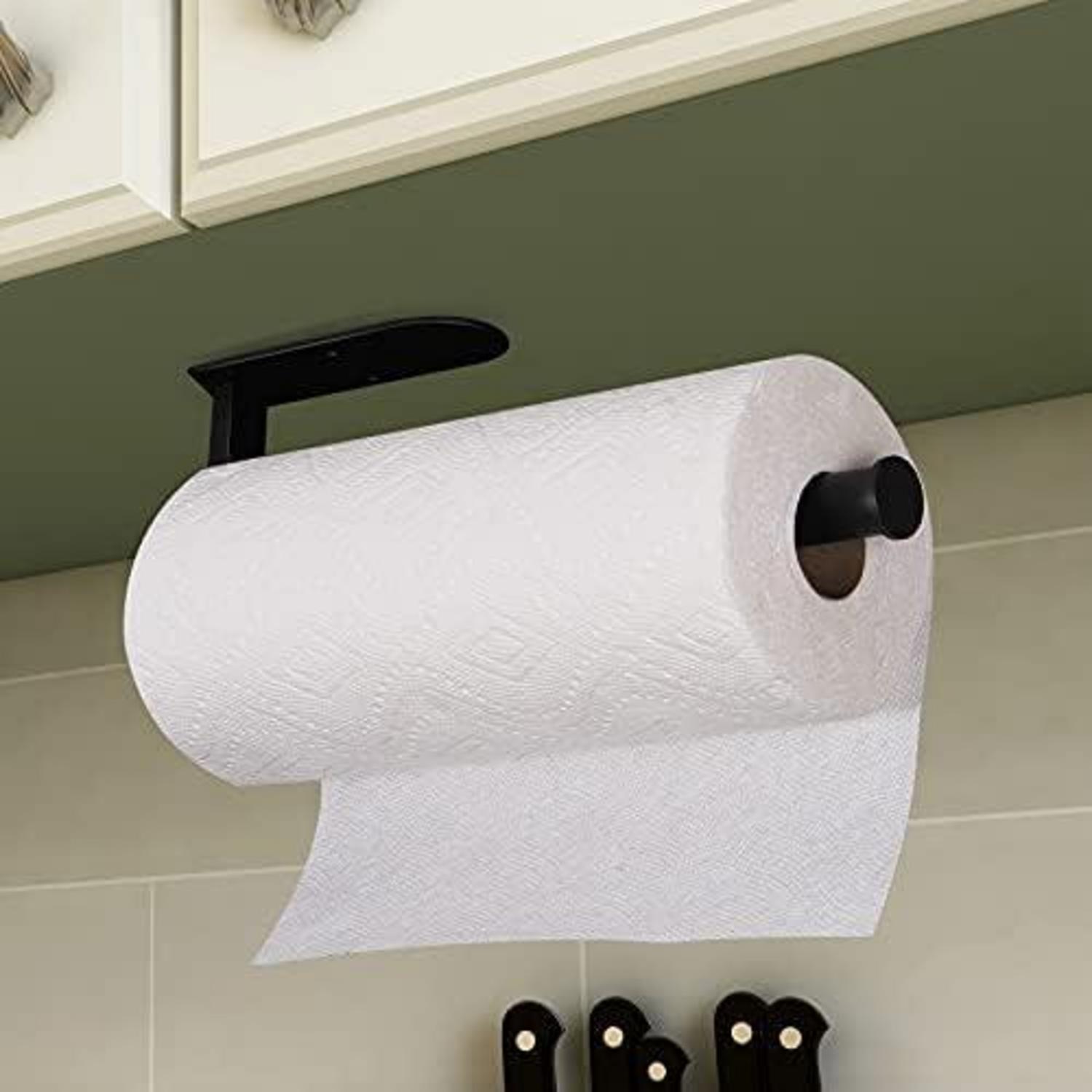 Schwarzer Küchenrollenhalter Selbstklebend 30cm für Küche Bad Wandmontage