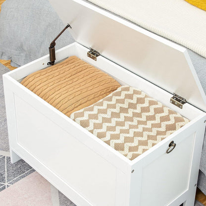 Truhe mit Stauraum, Sitzbank Weiß 76 cm