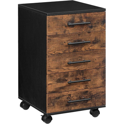 Aktenschrank Rollcontainer 5 Schubladen Holz Büroschrank