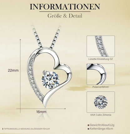 Ewige Gelbe Rose Damen Halskette 925 Silber Geschenkbox