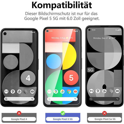 Panzer Schutz Glas für Google Pixel 5 5G 3er Pack