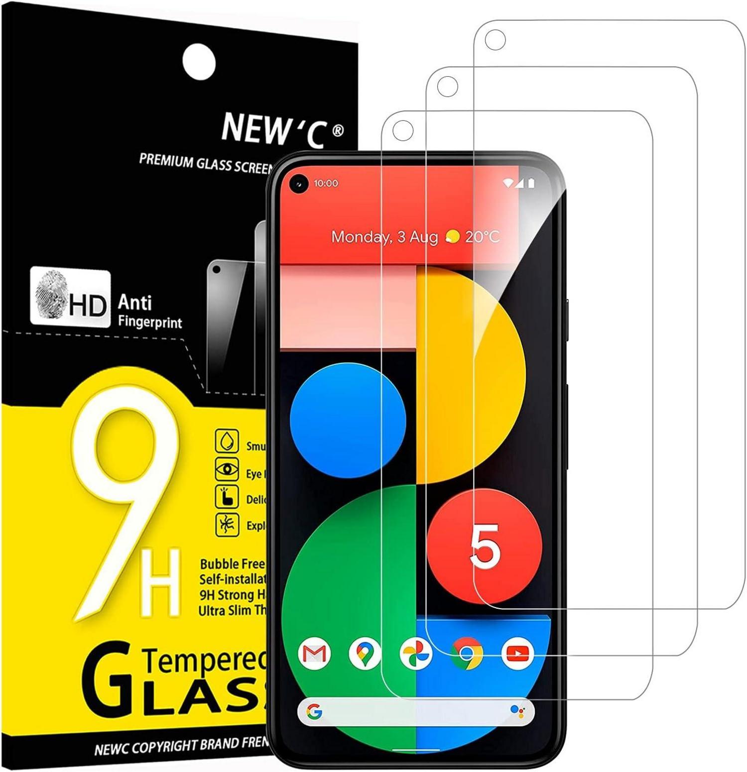 Panzer Schutz Glas Google Pixel 5 5G 3er Set 9H Härte Displayfolie