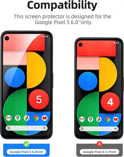Panzer Schutz Glas für Google Pixel 5 5G, 3er Pack, 9H Härte, HD Displayfolie