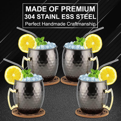 Moscow Mule Becher Set Kupfer Schwarz Geburtstagsgeschenke