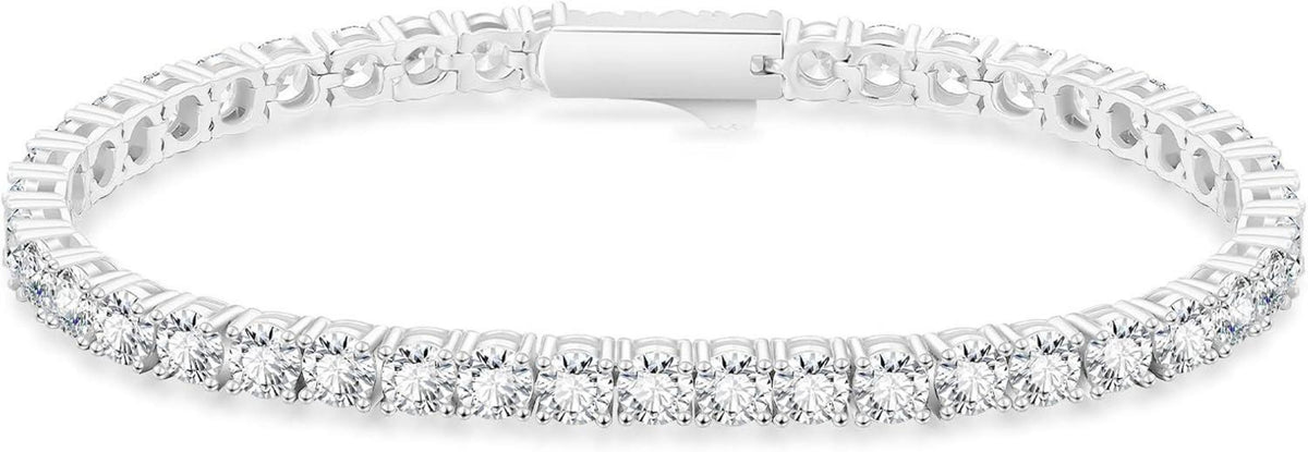 Goldbeschichtetes Tennisarmband mit Zirkonia Steinen und Kristall