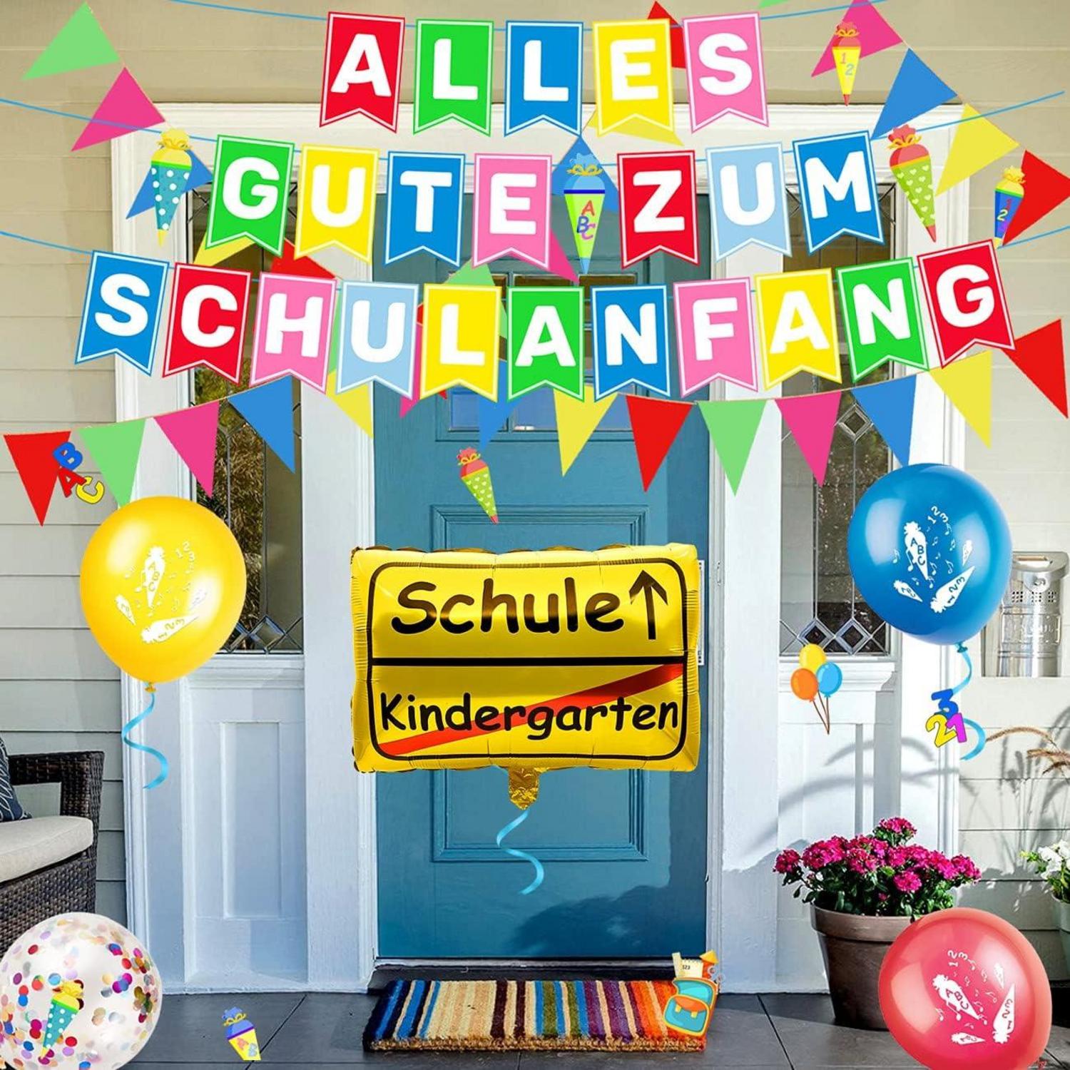 Einschulung Deko Jungen Mädchen Schulanfang Girlande Luftballon