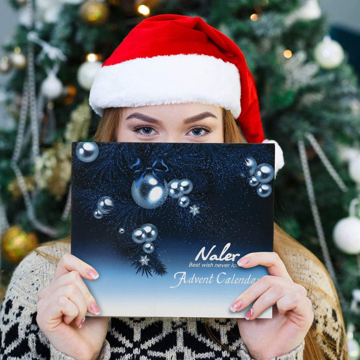 Blauer Schmuck Adventskalender mit 24 Charms & Ketten