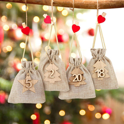 Adventskalender Holzanhänger DIY Weihnachtsdeko 24 Zahlen