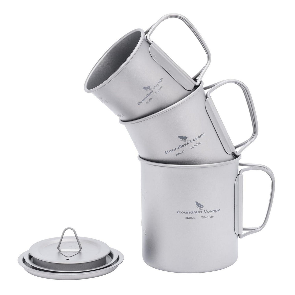 Titan Becher mit Deckel & Griff – Camping Tasse Outdoor 200ml-750ml