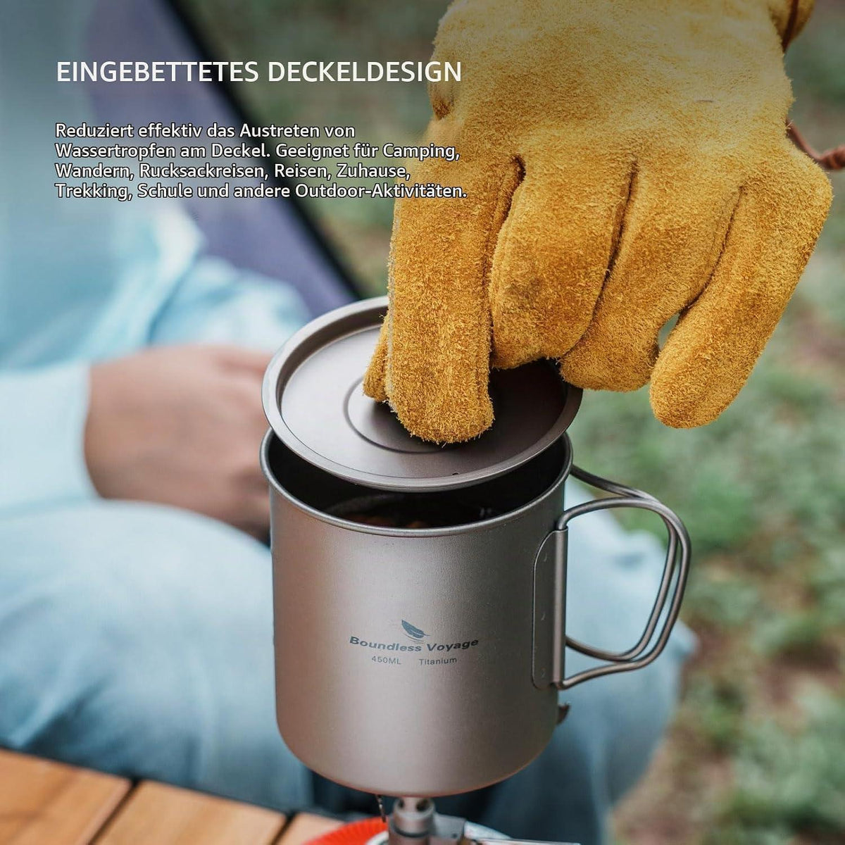Titan Becher mit Deckel & Griff – Camping Tasse Outdoor 200ml-750ml