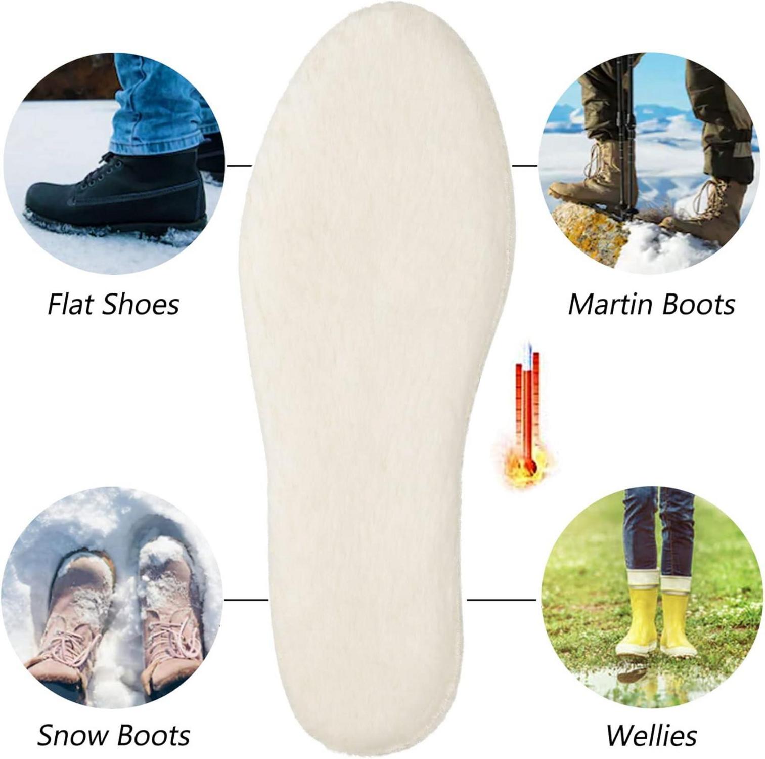 Warme Lammfell Einlegesohlen Winter Schuheinlagen Erwachsene Kinder Gr.28-46