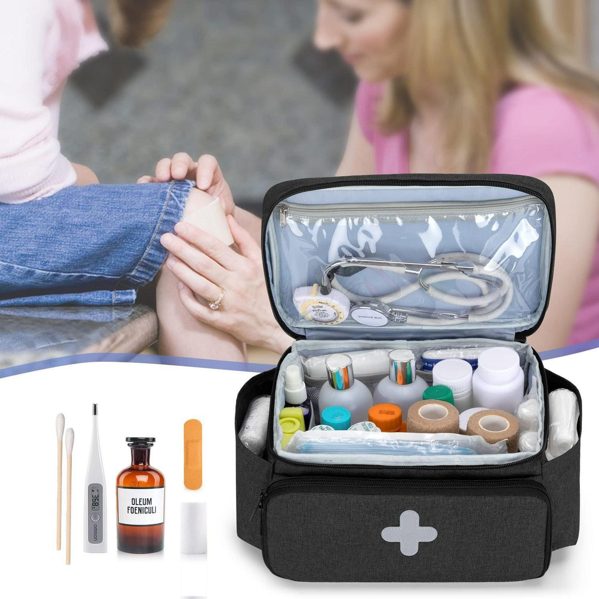 Erste Hilfe Set Tasche – Medizinische Notfalltasche Schwarz