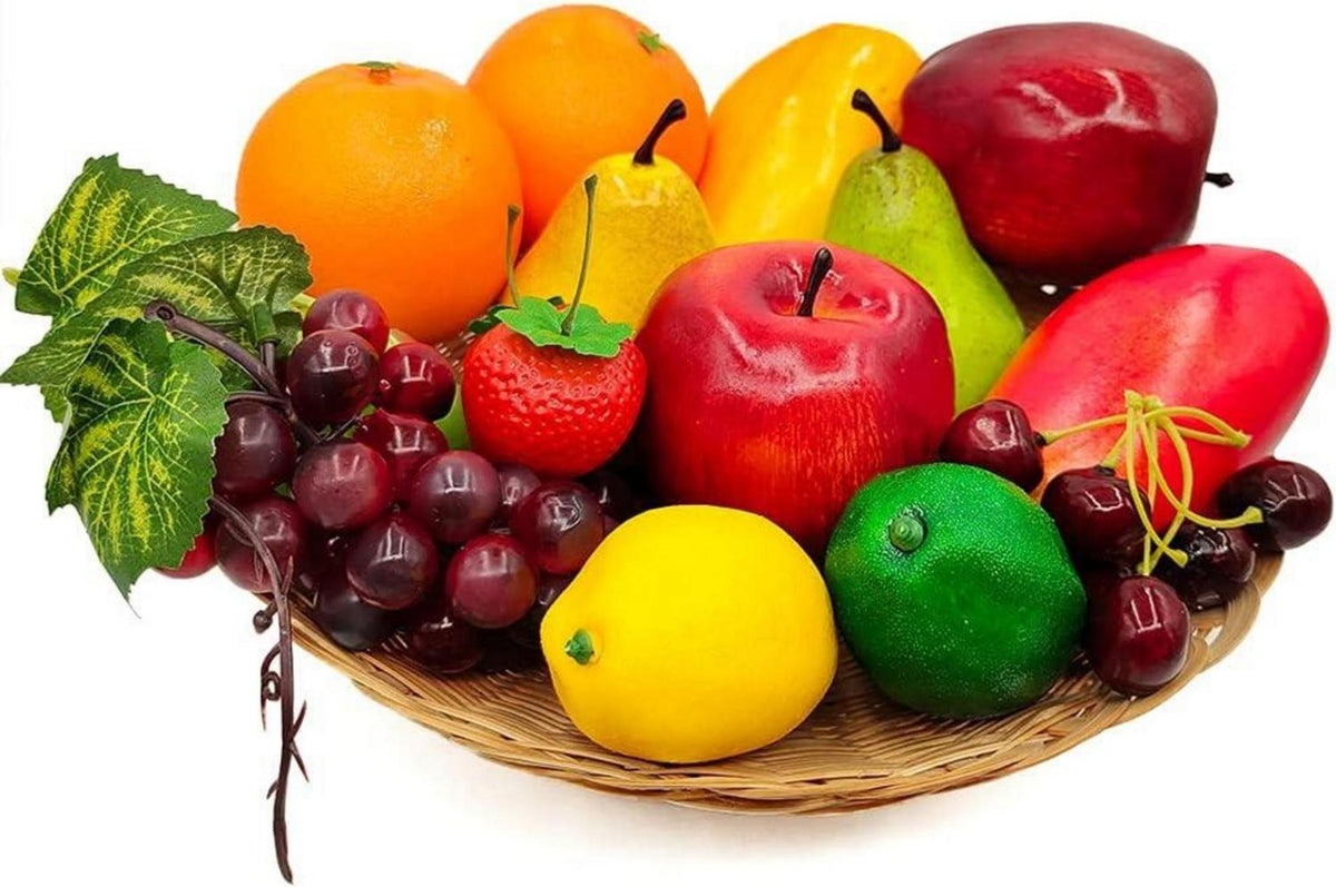 17-teiliges künstliches Obst Deko Set für Fotografie & Zuhause