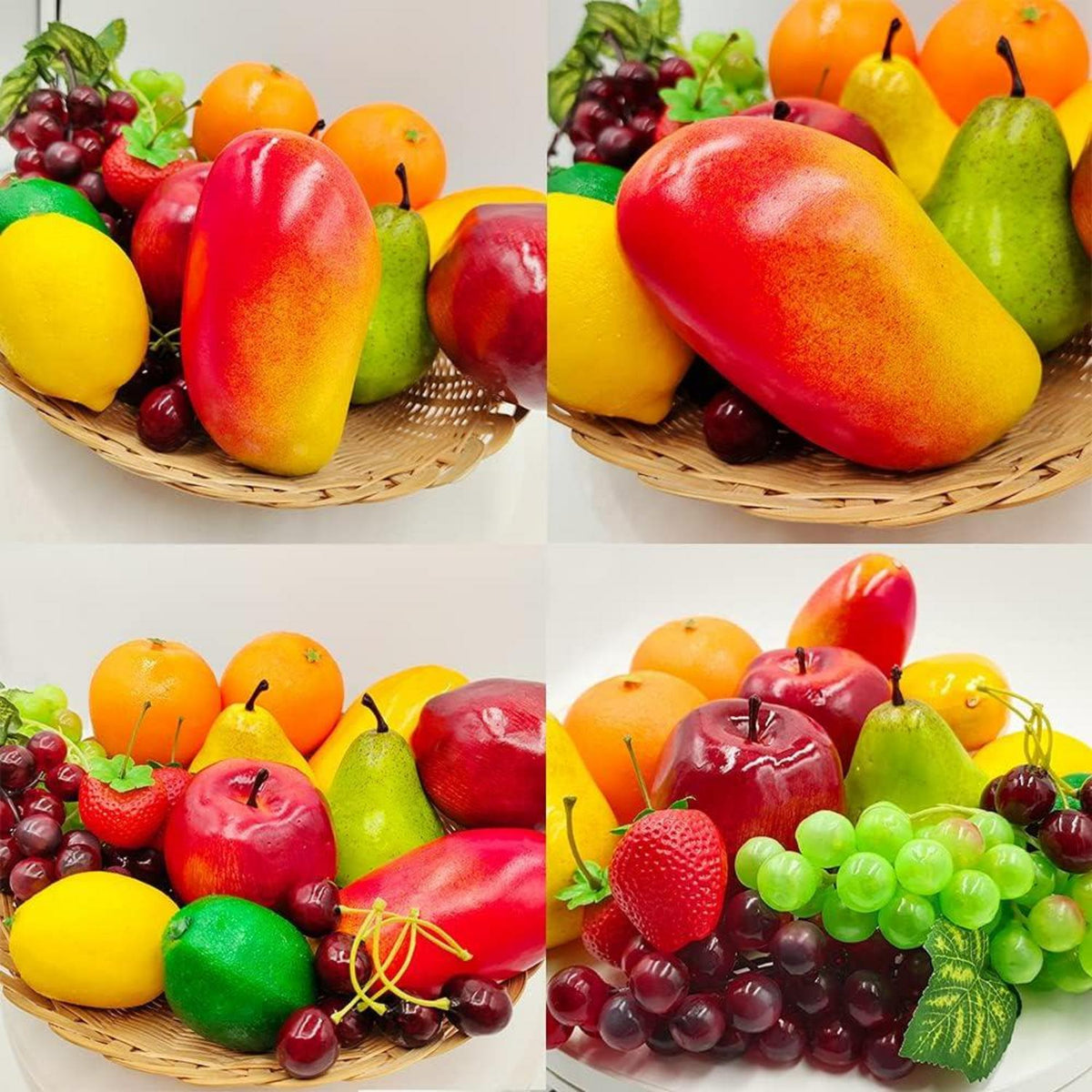 Laiiqi 17-teiliges künstliches Obst Set für Fotografie und Dekoration - Realistische Früchte aus hochwertigem Material