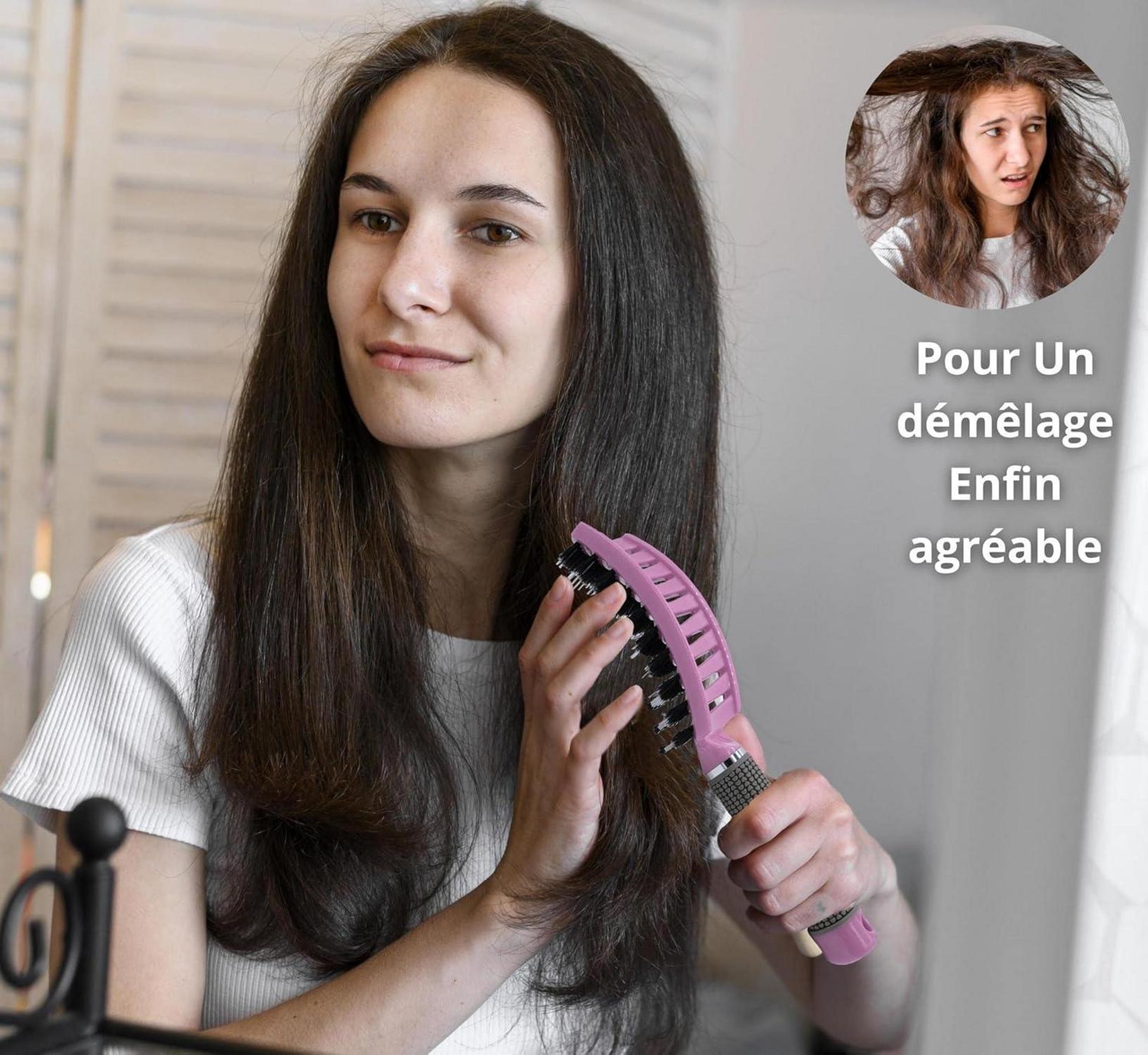 Professionelle Haarbürste für lange lockige Haare mit