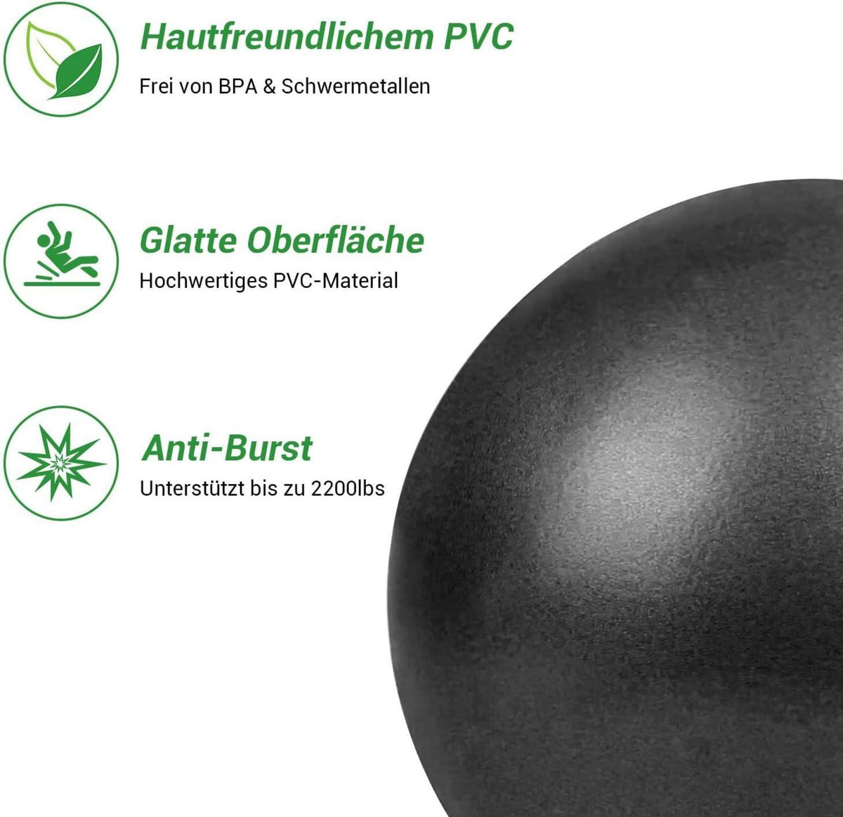 Gymnastikball 25cm Yoga Pilates Ball Baby Soft Schwarz