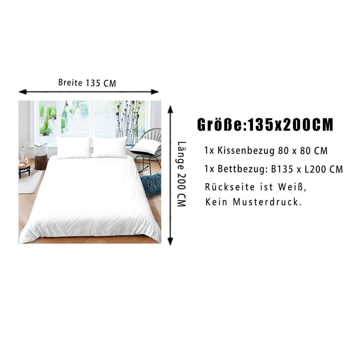 Hirsch Bettwäsche Set Braun 135x200cm Natur Wald Motiv
