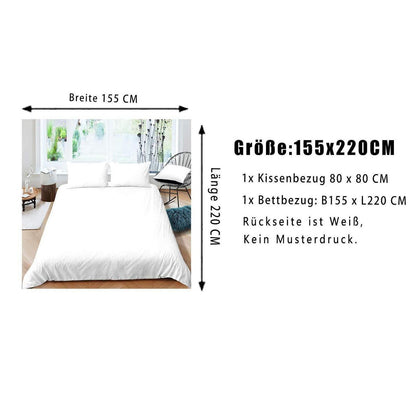 Hirsch Bettwäsche Set Braun Wald Motiv 155x220cm