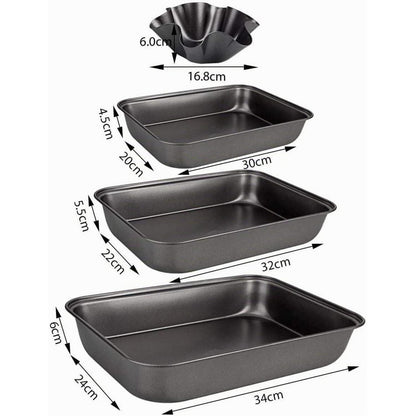 Auflaufform Set 4er-Pack – Kohlenstoffstahl