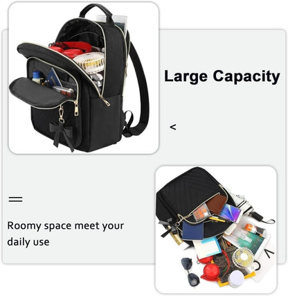 MATEIN Damen Rucksack Set Wasserdicht USB Ladeanschluss Schwarz
