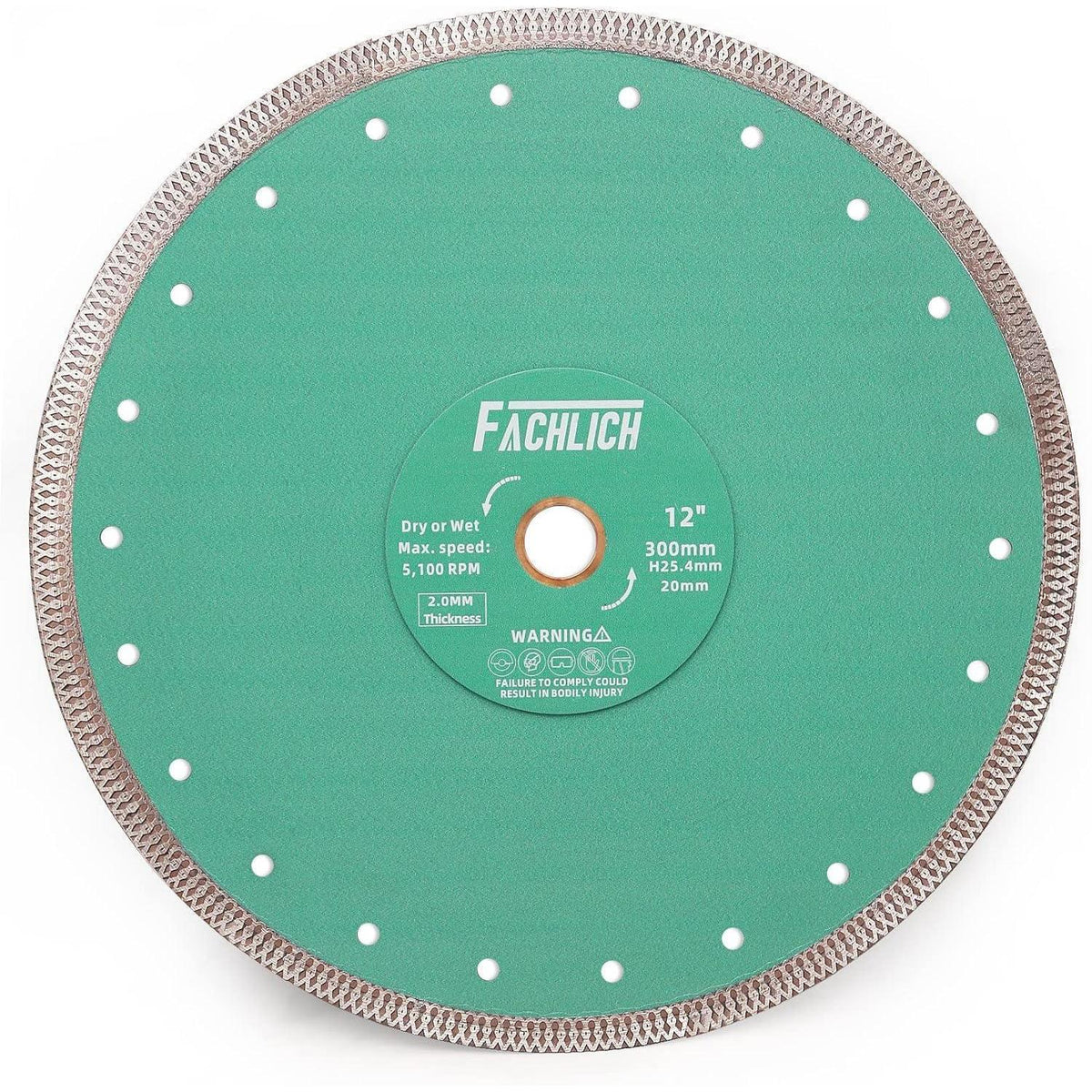 Diamant Trennscheibe 300mm Turbo Mesh für Keramik, Granit