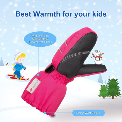 Kinder Skihandschuhe Fäustlinge wasserdicht Winddicht Thermo warm für