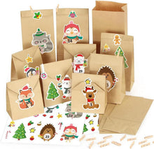 Adventskalender zum Befüllen mit Kraftpapiertüten und Aufklebern