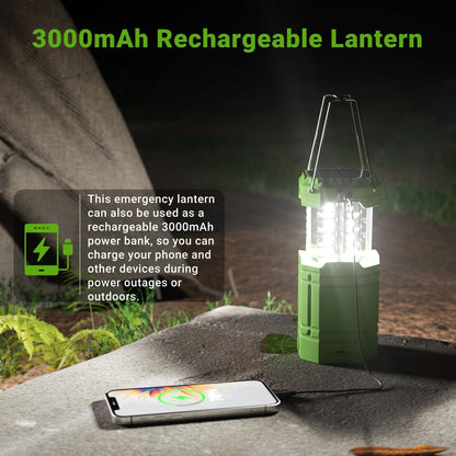 LED Solar Campinglampe Laterne 3000mAh Akku Faltbar Outdoor