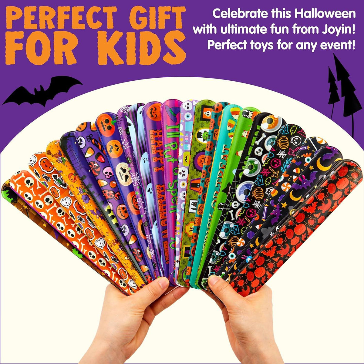 JOYIN 100 Stück Halloween Slap Armbänder Party Favors für Kinder