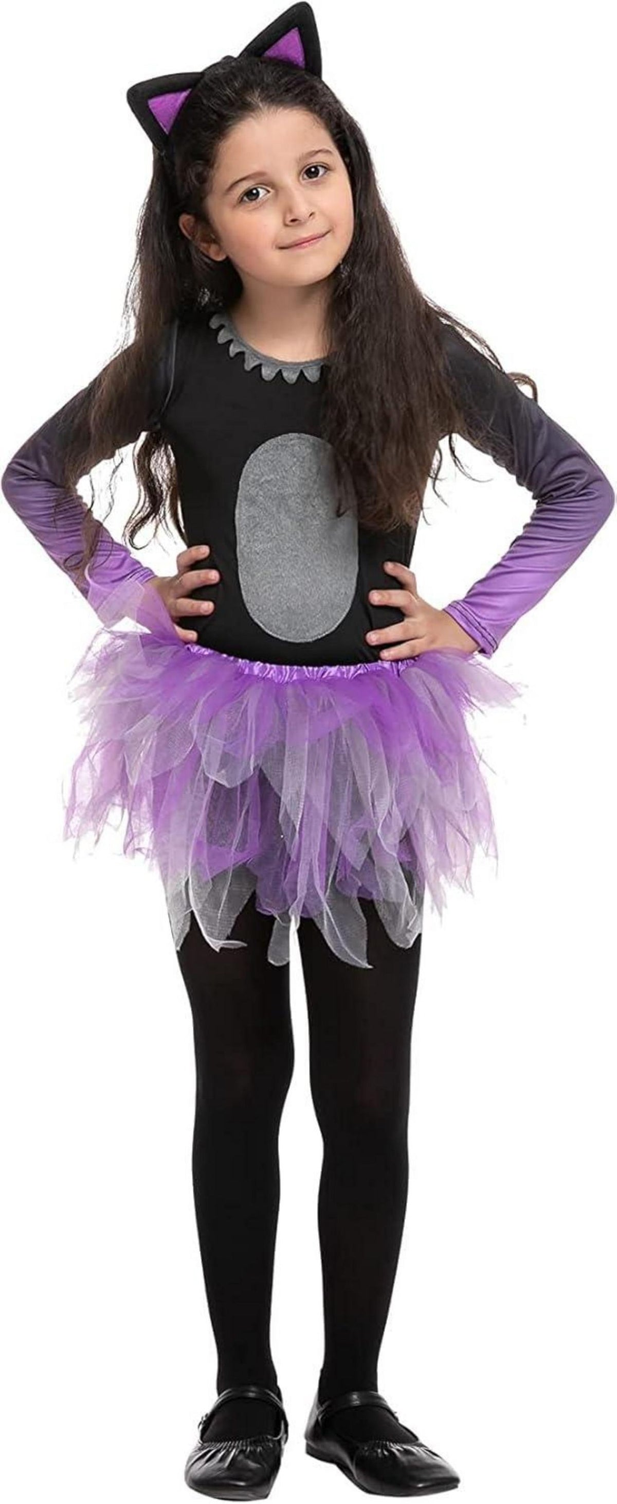 Spooktacular Creations Halloween Katzen Kostüm Mädchen Lila Schwarz 3T