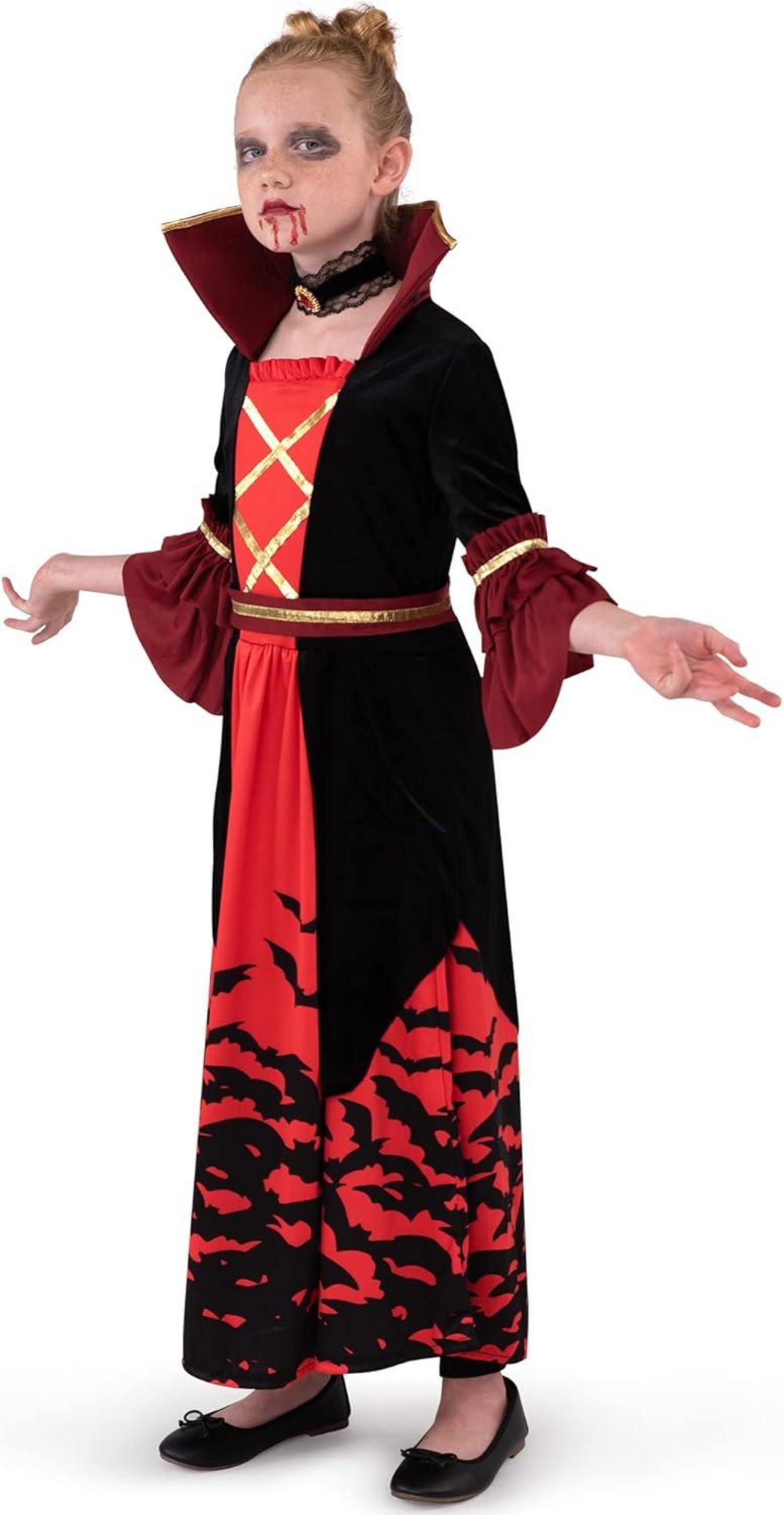 Mädchen Vampirin Halloween-Kostüm Goth Kostüm