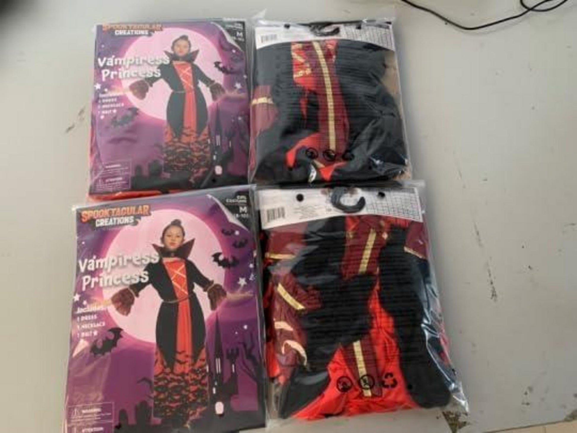 Mädchen Vampirin Halloween-Kostüm, Größe Large (10-12 Jahre) Super Value Pack