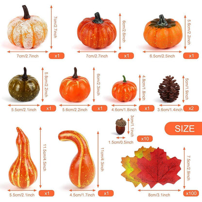 Kesote Herbst Deko Set 120 PCS Kürbis Ahornblatt Tischdeko