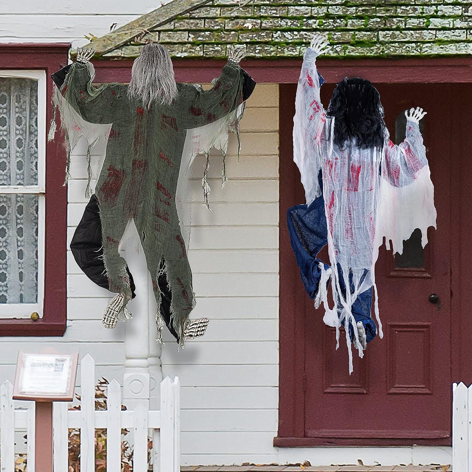 Halloween Kletternde Zombies Wanddekoration 80cm 2er Pack