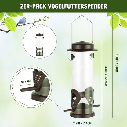 Vogelfutterhaus Metall zum Aufhängen für Wildvögel, 2