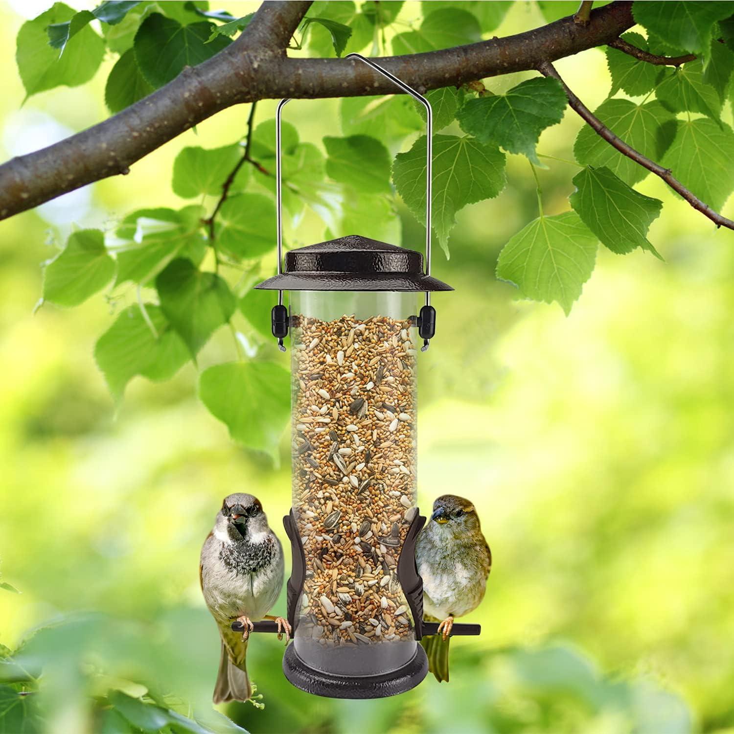 Vogelfutterstation Metall für Wildvögel 2 Anschlüsse robust Eichhörnchensicher