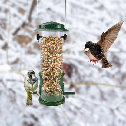 Urban Deco Vogelfutterhaus Metall für Vögel im Garten, wetterfest - 2er Pack Grün