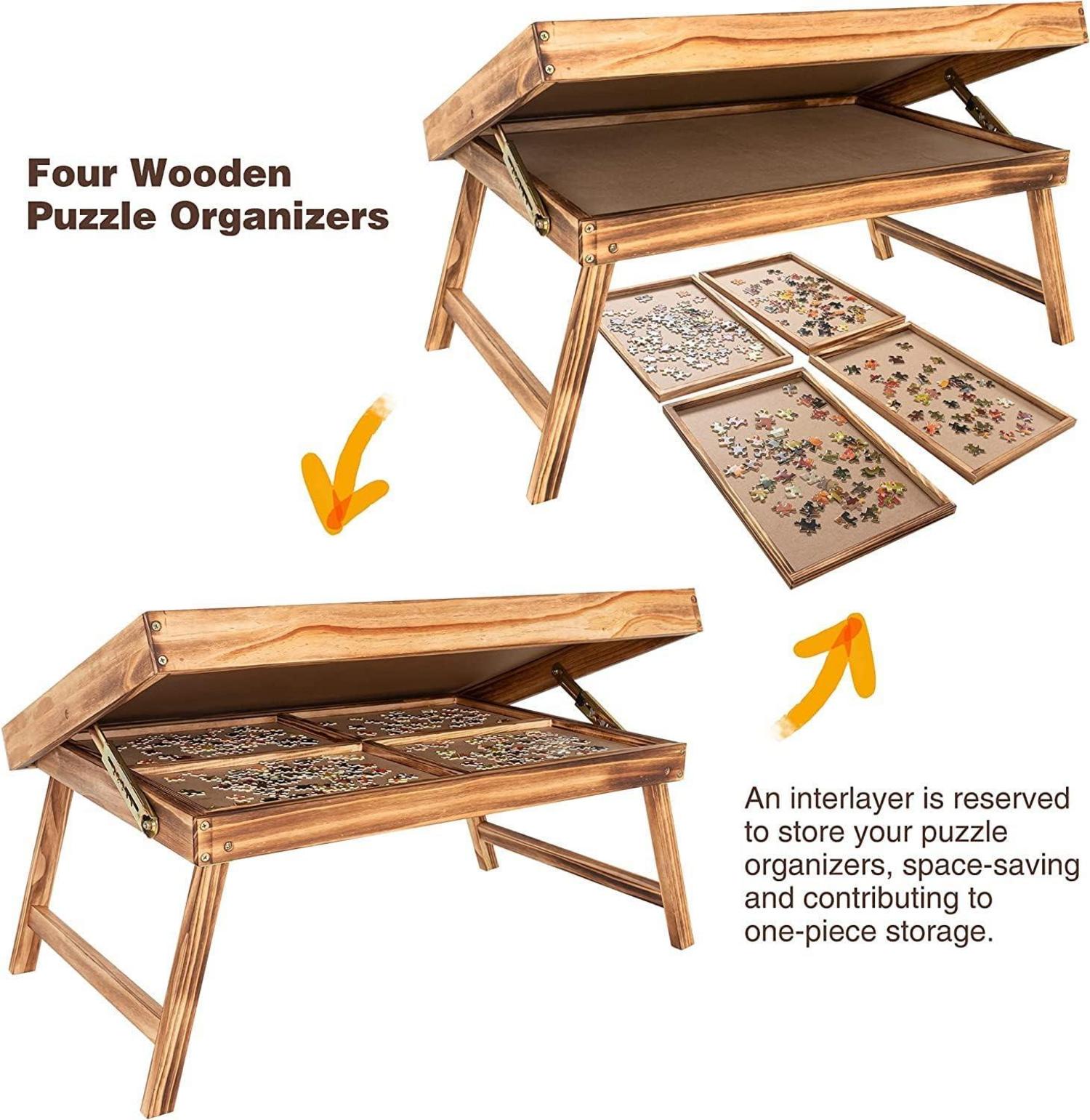 Holzpuzzle Tisch Brett tragbarer Klapp-Kipptisch Sortierer 1000 Teile
