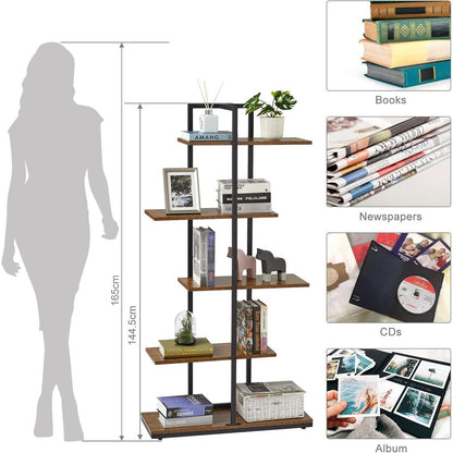 5-lagiges Bücherregal im Retro-Industrie Stil