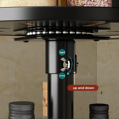 YunNasi Drehbares Gewürzregal Schwarz 3-Etagen Lazy Susan