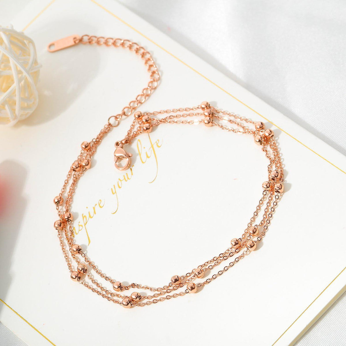 OSTAN Damen Fußkette Gold beschichtet | Hypoallergen