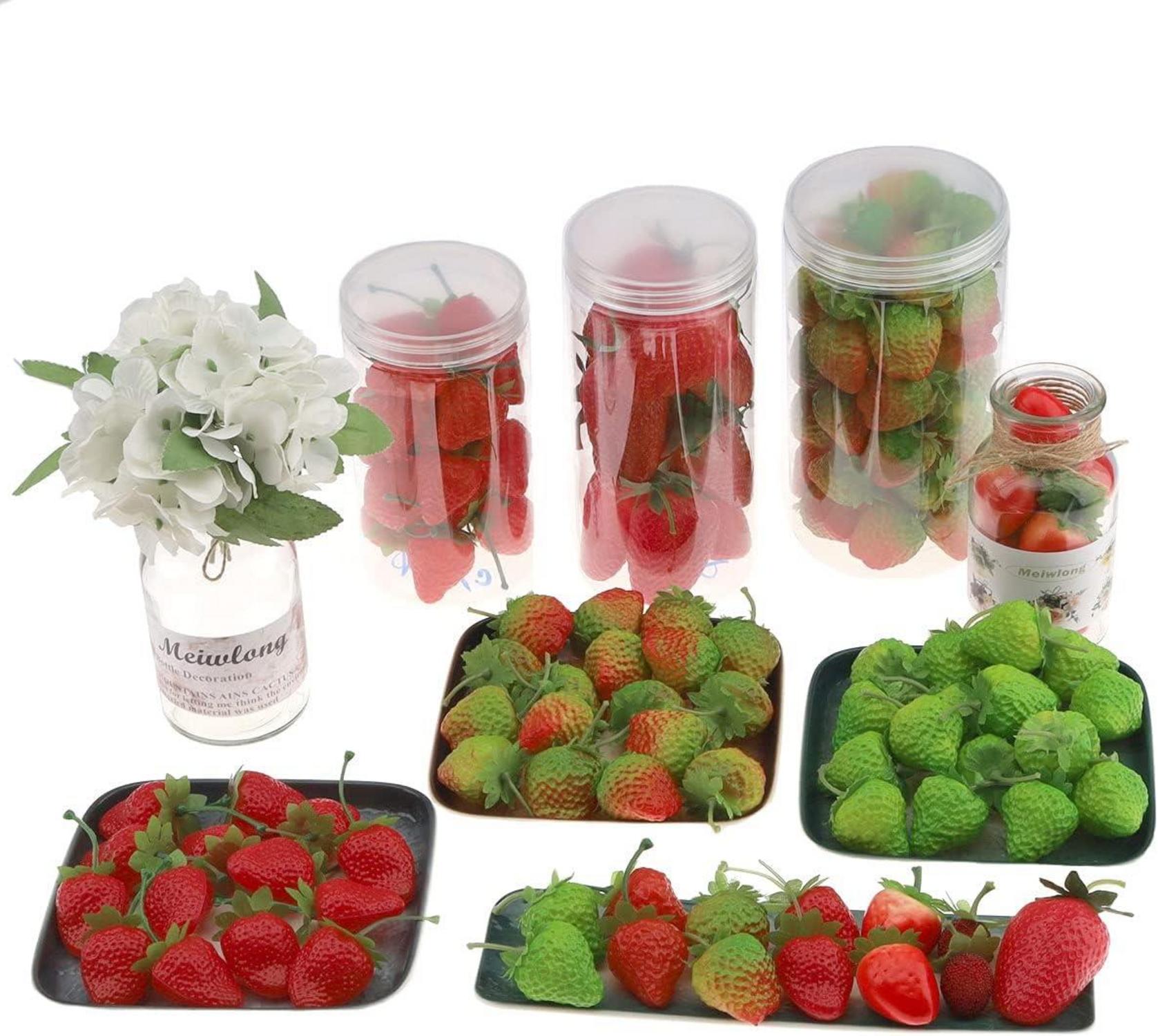 30 PCS Meiwlong Künstliche Realistische Erdbeeren Simulation Dekoration Rot