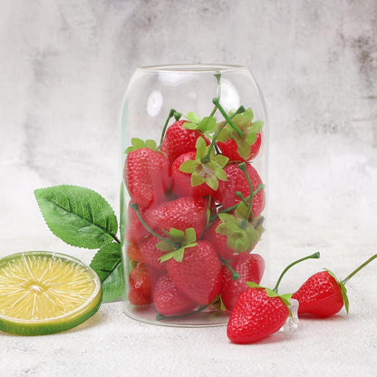 30er Set Künstliche Erdbeeren Rot Kunststoff Simulation