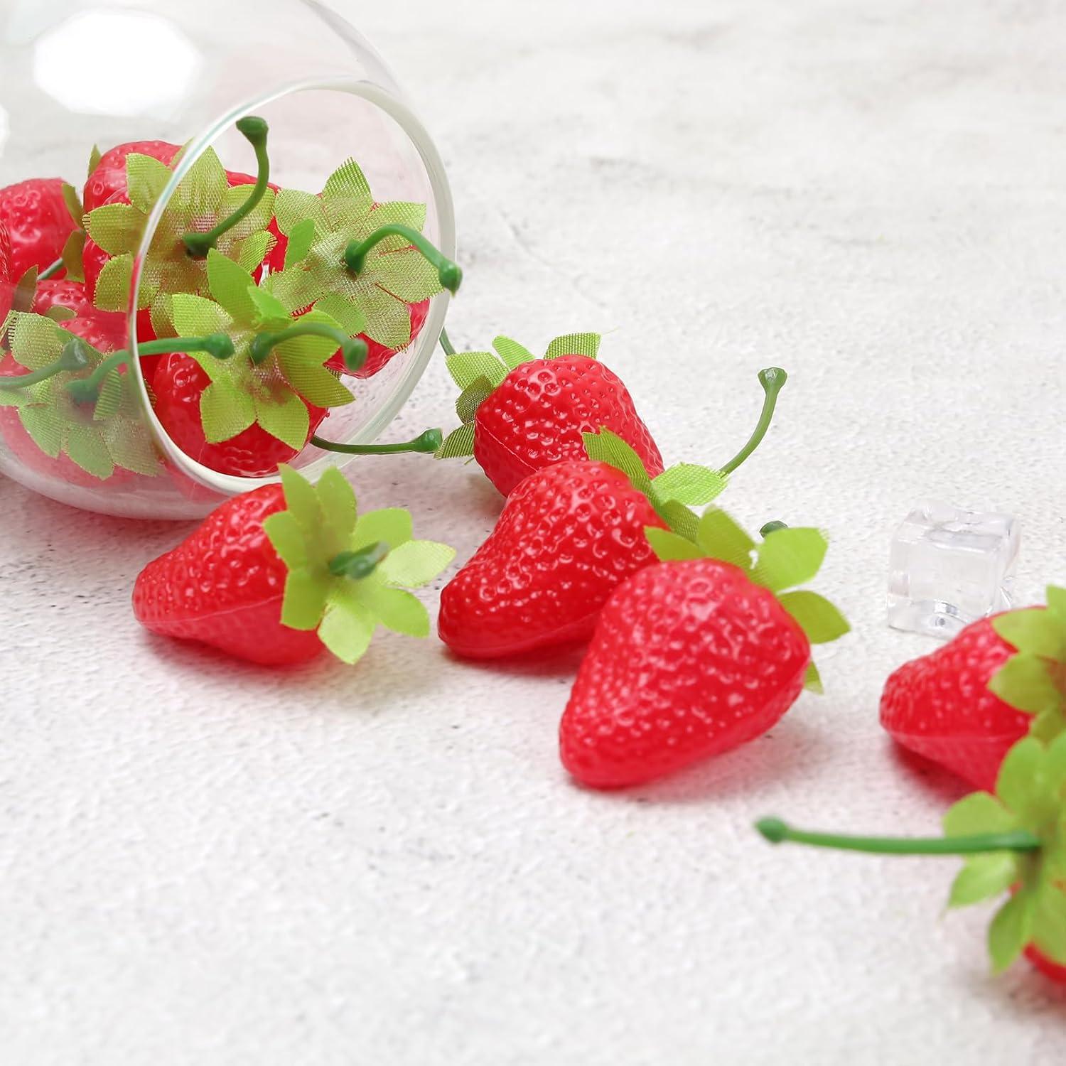 Künstliche Erdbeeren Dekoration Simulation Kunststoff 30 Stück Rot